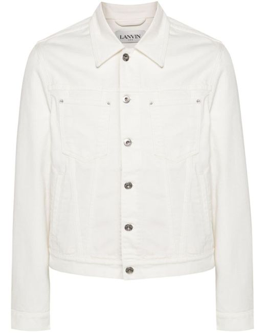 Veste en jean à patch logo Lanvin pour homme en coloris White