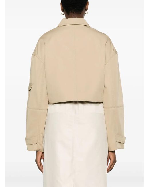 Nanushka Natural Bracha Cropped Shirt Jacket
