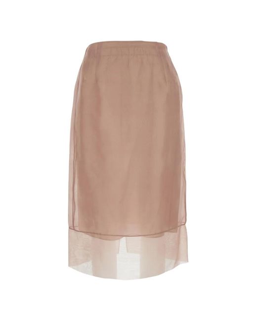 O HUI Natural Sheer Silk Skirt