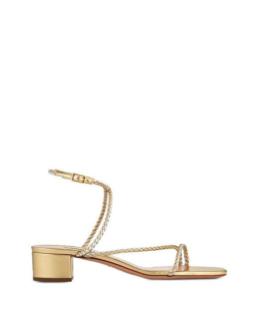 Aquazzura Natural Luca Braided Sandals