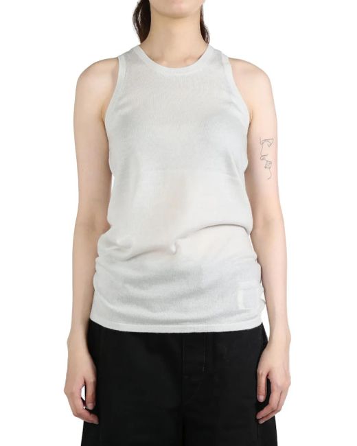 Frenckenberger White Cashmere Tank Top