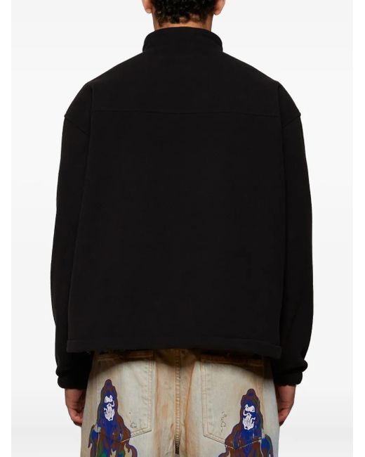Warren Lotas Black Embroidered Sweatshirt for men