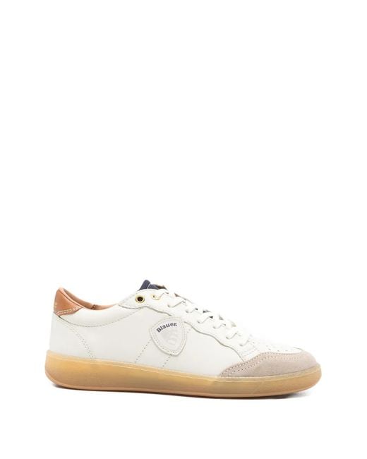 Blauer White Murray 21 Leather Sneakers for men
