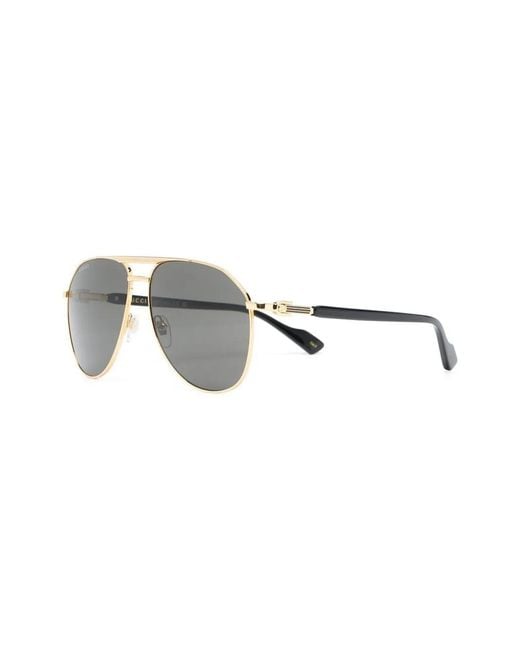 Gucci Gray Pilot-Frame Sunglasses