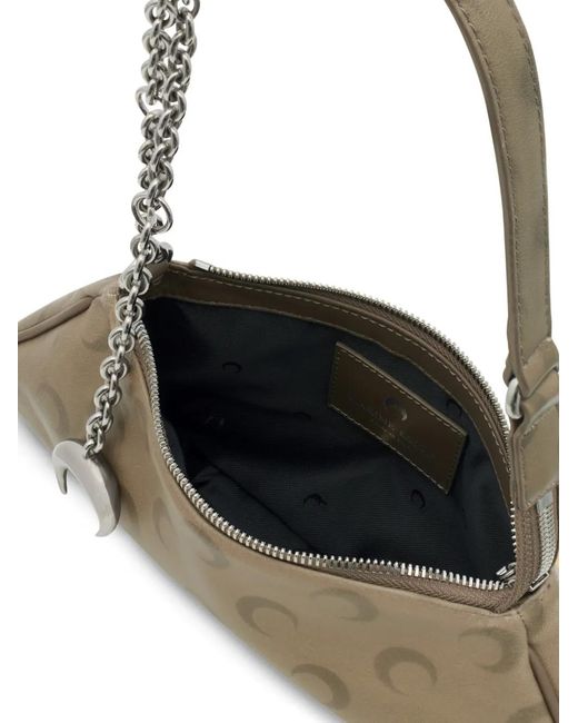 MARINE SERRE Metallic Faded-Leather Moon Core Bag