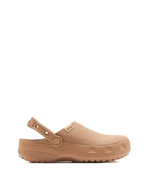 CROCSTM Brown Embossed Strap Slides