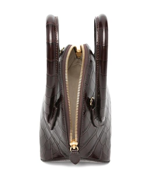 Liffner Black Dome Croc-Embossing Mini Bag
