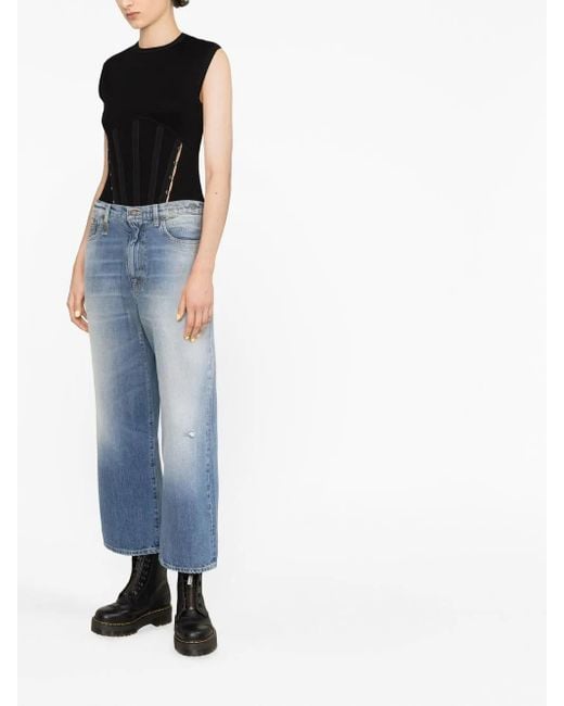 R13 Blue Distressed-Finish Denim Jeans