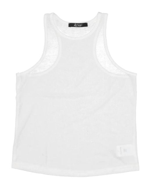 LA ROSE White Cotton Jersey Tank Top