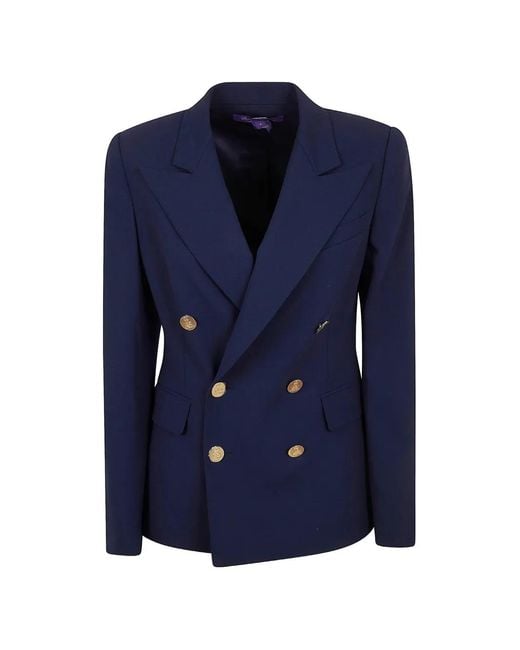 Ralph Lauren Blue Camden Double-Breasted Blazer