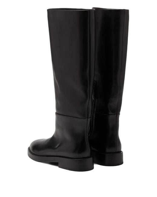 Marsèll Black Knee-High Leather Boots