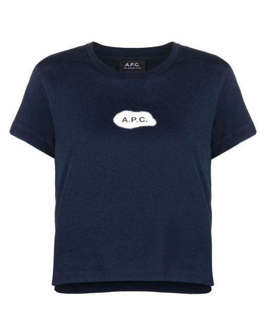 A.P.C. Astoria Logo-print T-shirt in het Blue