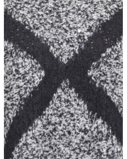 Poncho de punto con cuello alto Panicale de color Gray