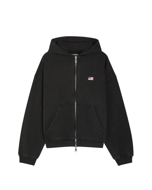 Cole Buxton Black Logo-Patch Zip-Up Hoodie for men