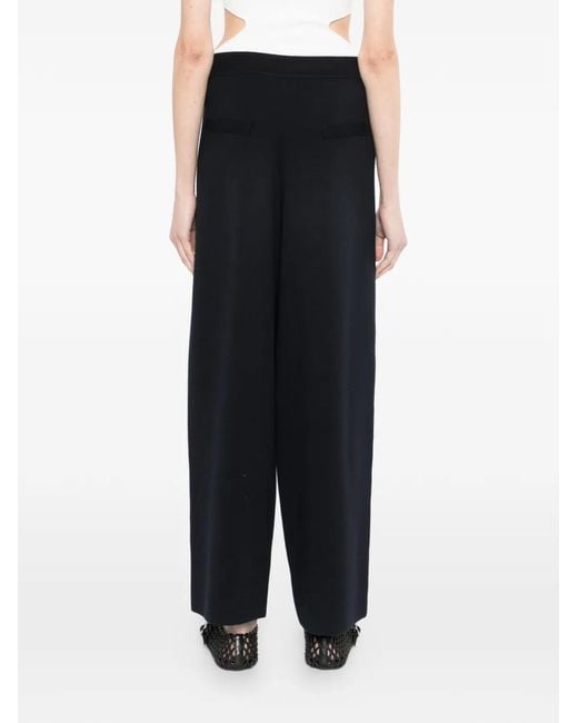N.Peal Cashmere Black Barrel Leg Knitted Trousers