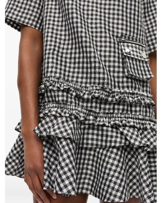 Ganni チェック ドレス Gray