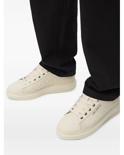 Karl Lagerfeld White Kapri Monogram Embossed Sneakers for men