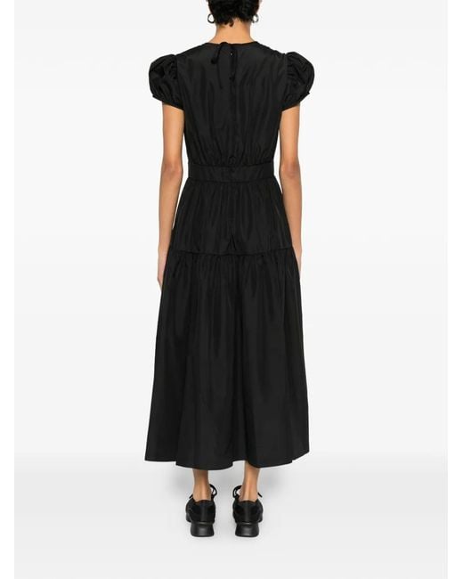 CECILIE BAHNSEN Black Tiered Puff-Sleeve Dress