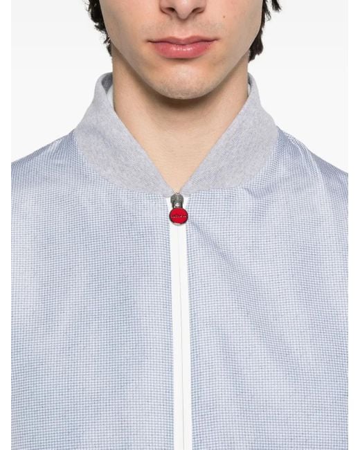 Kiton Karierte Bomberjacke in White für Herren