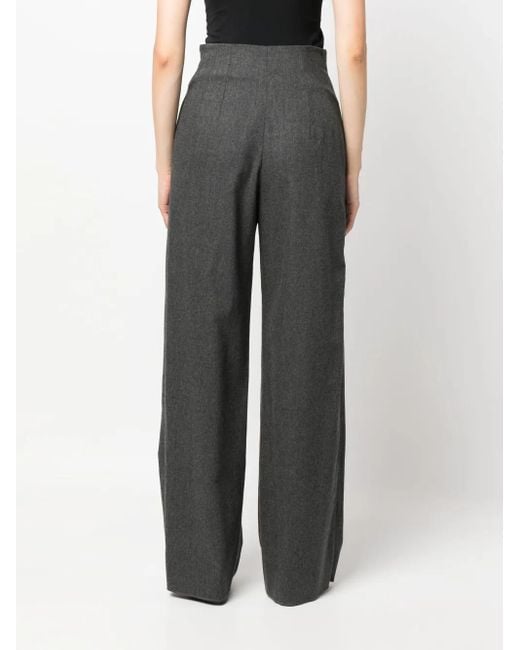 Pantalon Droit À Taille Haute Emporio Armani en coloris Gray