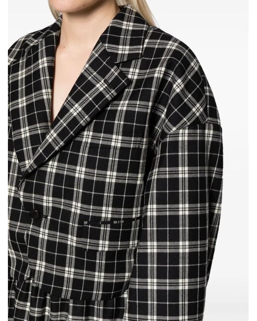 Noir Kei Ninomiya Black Checked Cropped Blazer