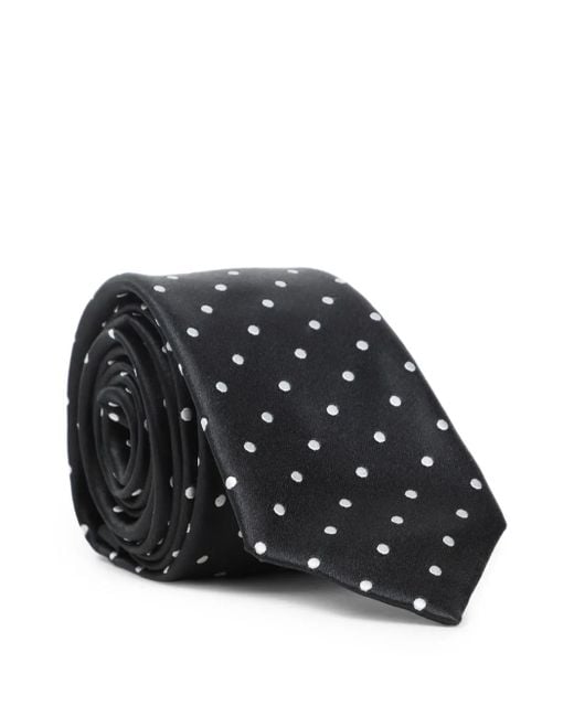 Tom Ford Black Polka-Dot Silk Tie for men