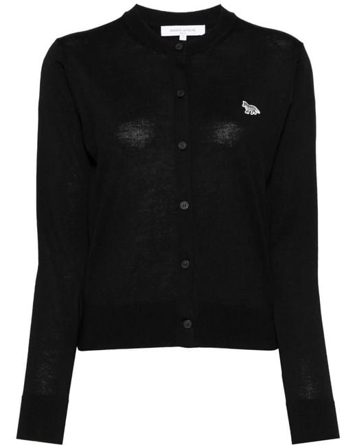 Maison Kitsuné Black Baby Fox Patch" Cardigan
