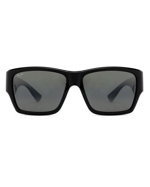 Maui Jim Black Sonnenbrille mit eckigem Gestell