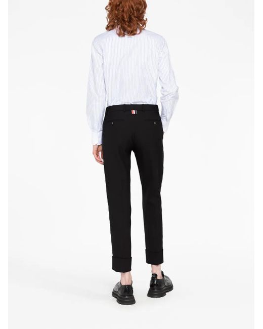 Thom Browne Black Cropped Tailored Trousers