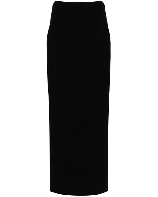 Alexander Wang Black Embossed-logo Maxi Skirt
