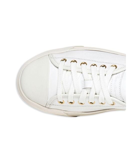 Santoni White Platform Leather Sneakers