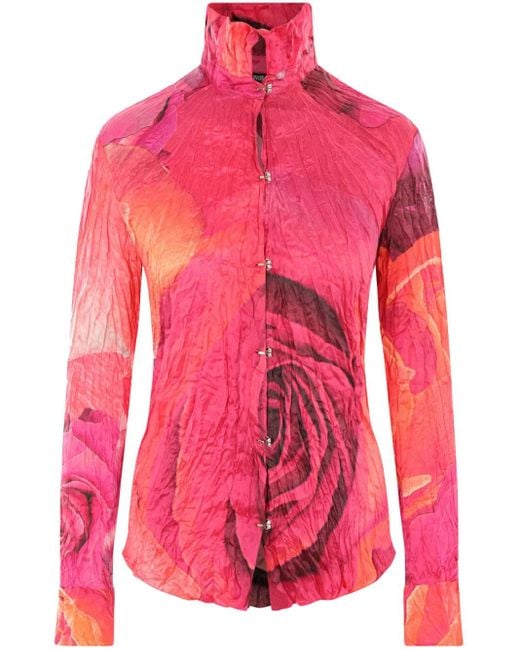 Roberto Cavalli Garden Rose シャツ Pink