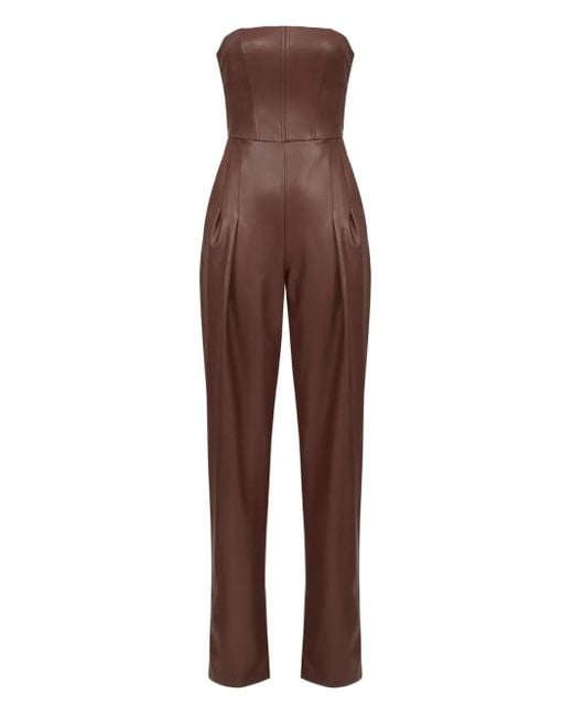 Elisabetta Franchi Brown Corset-Detail Jumpsuit