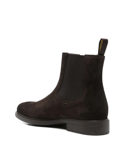 Doucal's Black Elastic-Panel Suede Boots for men