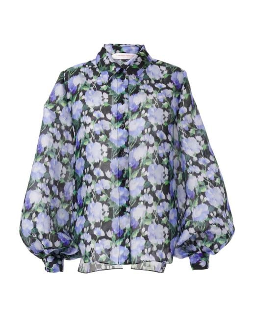 Camicia Con Stampa di Carolina Herrera in Blue