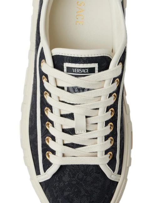 Baskets Greca À Plateforme Versace en coloris White