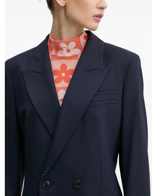 HUGO Blue Double-Breasted Suit Jacket