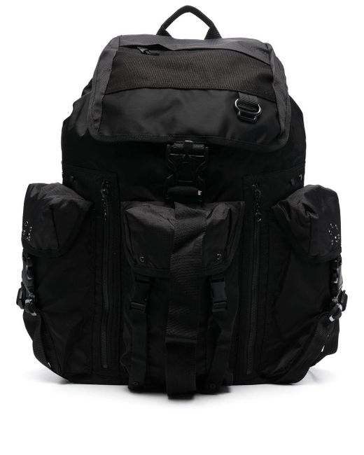 ANDERSSON BELL Black Aztek Multi-pocket Backpack