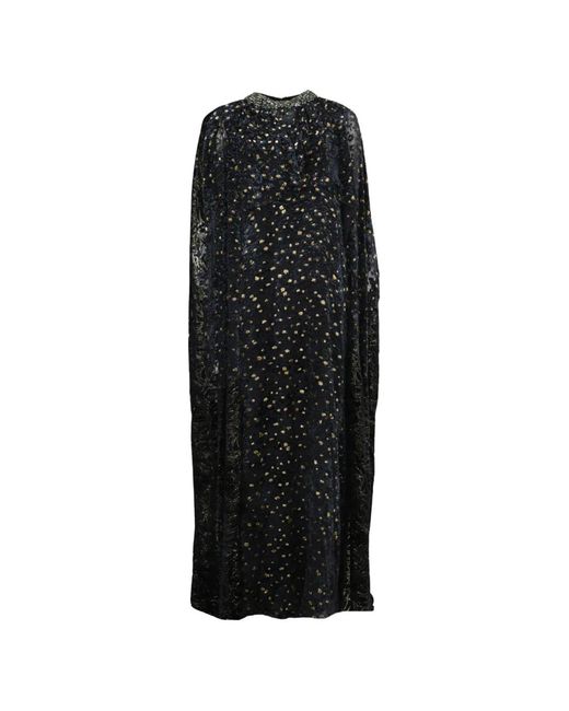 Biyan Black Beaded-Neckline Fil-Coupé Dress