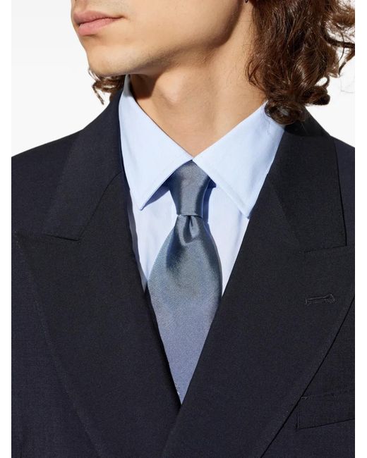 Etro Blue Cravate Pegaso En Soie for men