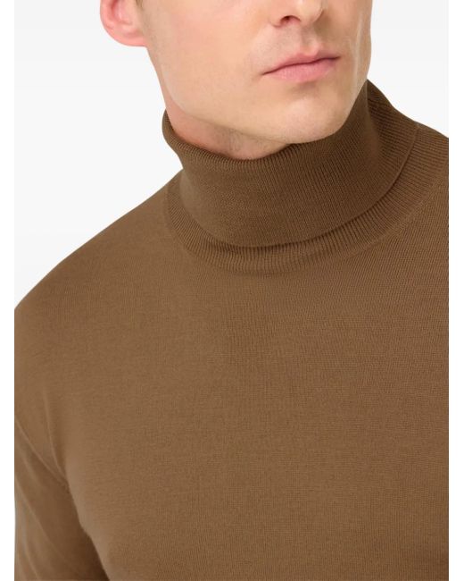 Boggi Brown High-Neck Sweater for men