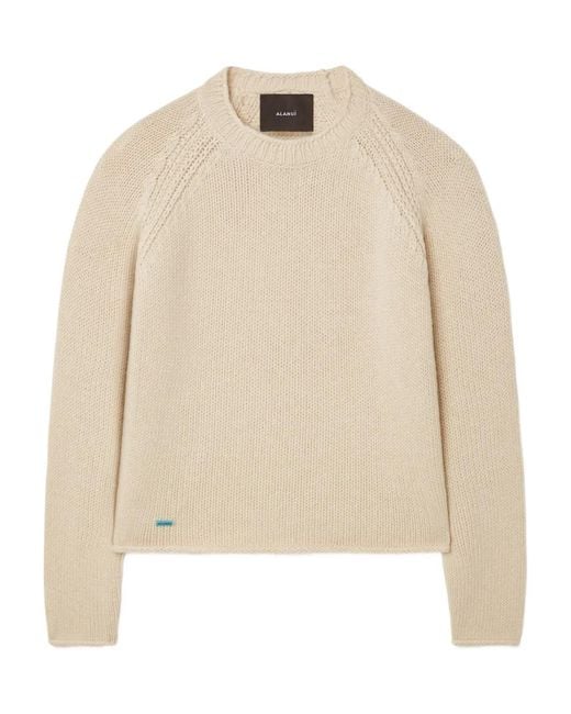 Alanui Natural Raglan-Sleeve Finest Sweater