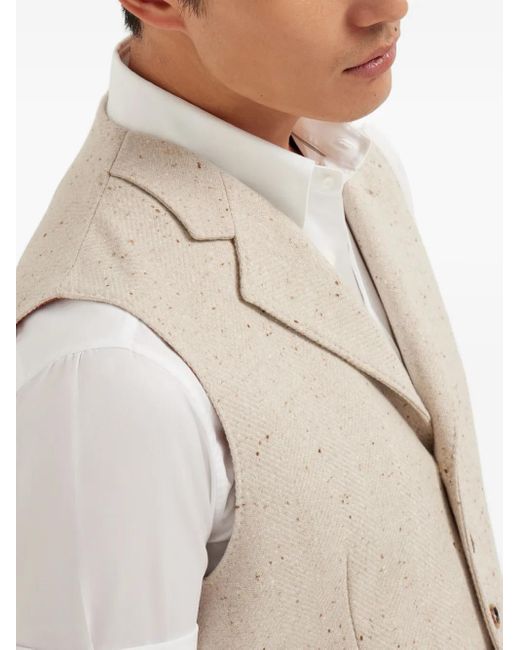 Chaleco Con Cierre De Botones Brunello Cucinelli de hombre de color White