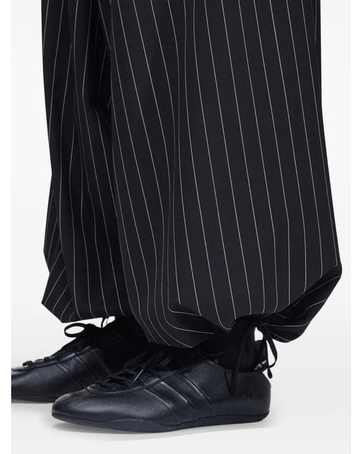 Y-3 Blue Pinstripe-Pattern Trousers