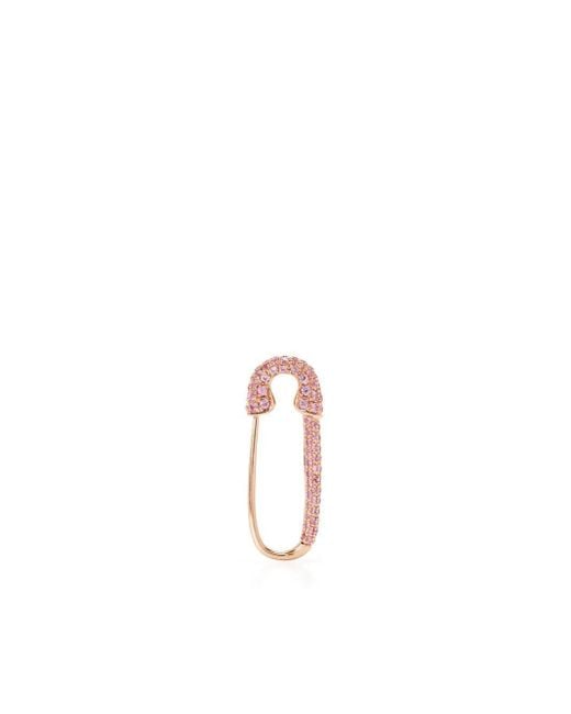 Anita Ko Pink 18kt Rose Gold Sapphire Safety Pin Earring