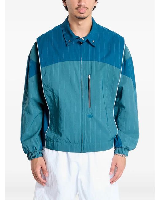 Adidas Blue Striped Panelled Wind Jacket for men