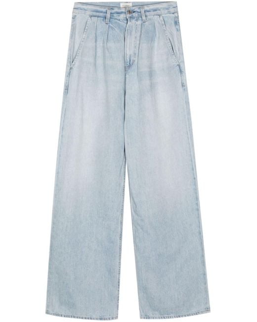 Citizens of Humanity Blue Maritzy Wide-leg Cotton Jeans