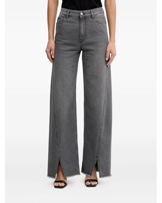 SIMONA CORSELLINI Gray Frayed Split Jeans