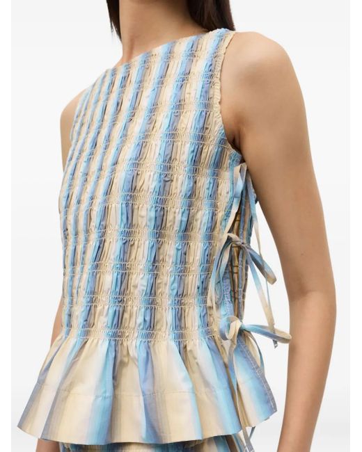 Ganni Blue Striped Blouse