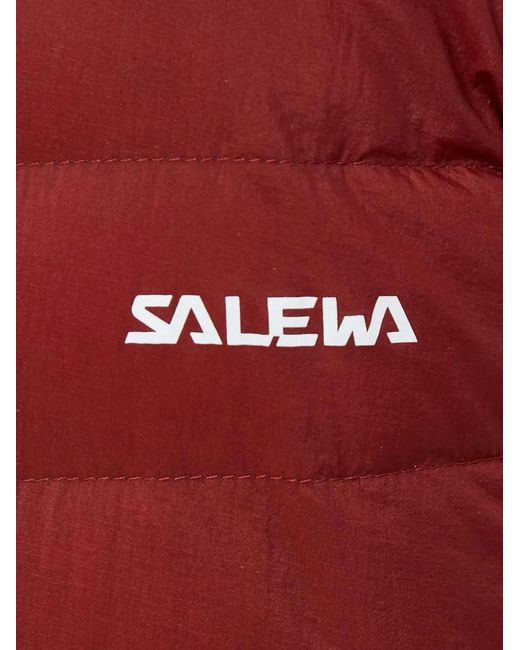 Salewa Red Hooded Quilted Jacket
